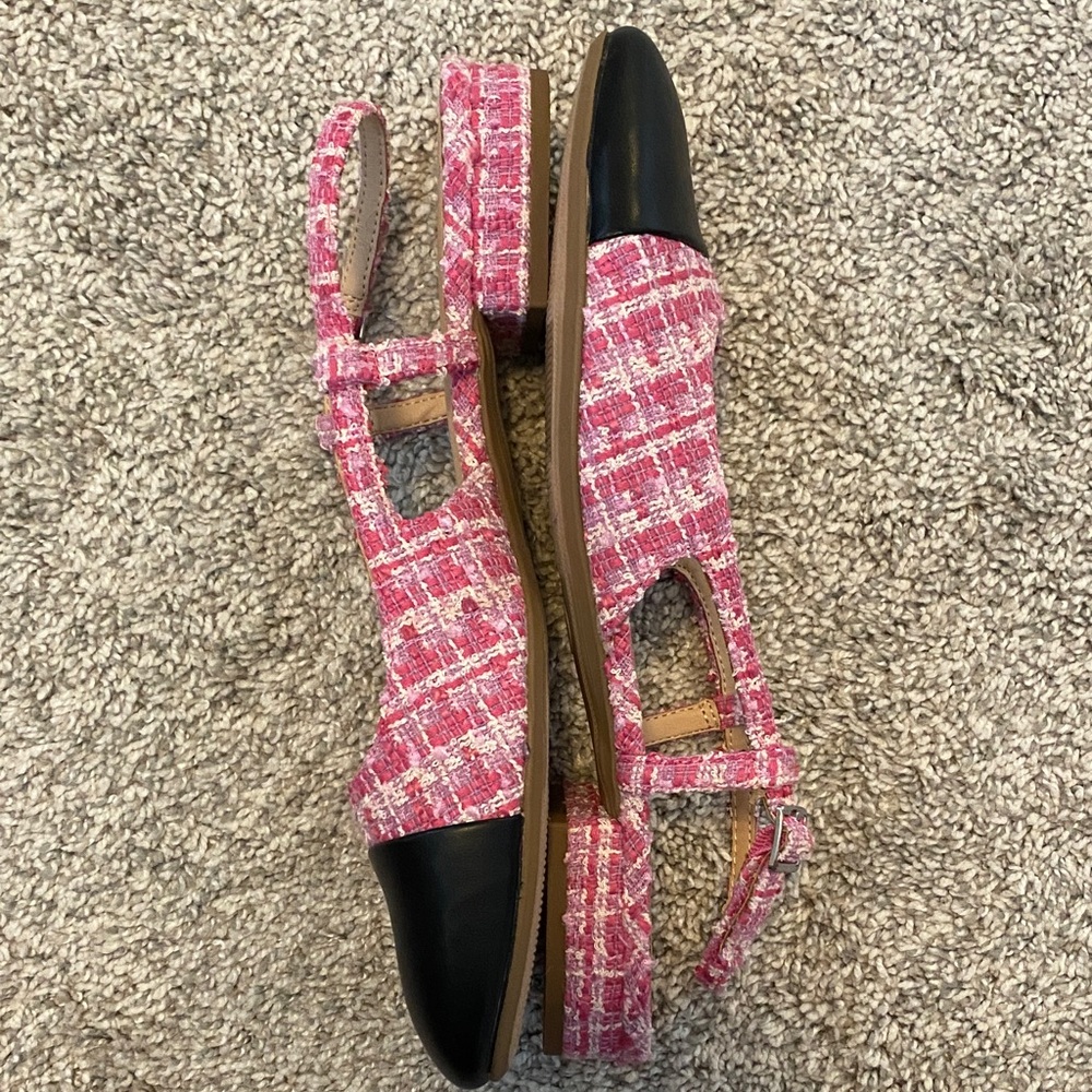 NWOT a new day Chic Pink and Black Women's Flats size 8 1/2 - Picture 4 of 6